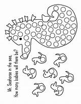 Dot Seahorse Bingo Coloringhome Dots Subitising sketch template