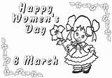 Coloring Pages Women Womens International Printable Happy March sketch template