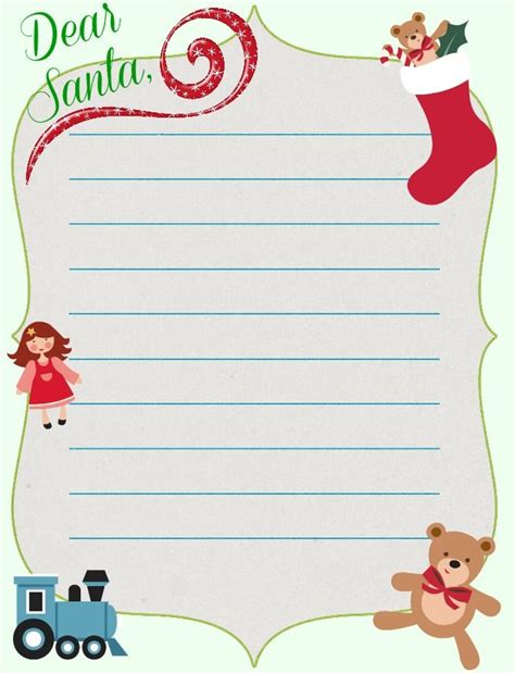 christmas printable santa letter template christmas letter