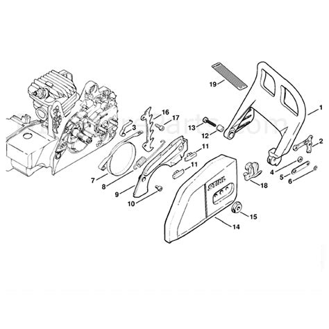 stihl ms  chainbsaw msc bez parts diagram chain brake