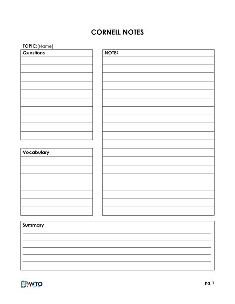 note  template printable