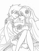 Outline Wedding Anime Couple Template Coloring Pages Luckyshipping Deviantart Sketch Group sketch template