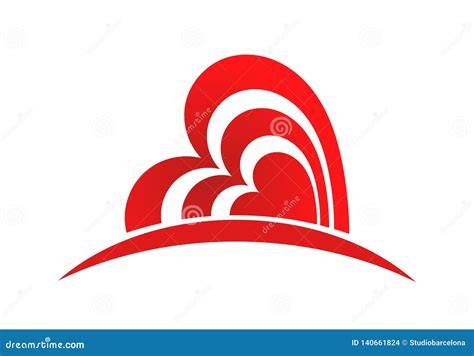 red heart logo symbol stock vector illustration  sleeping