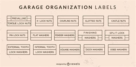 garage organization labels  art set vector
