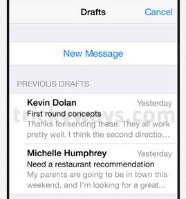 access draft emails  iphone  ipad ios