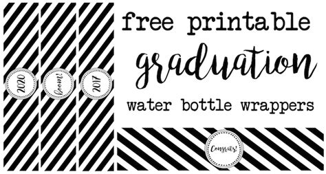 graduation water bottle wrappers paper trail design