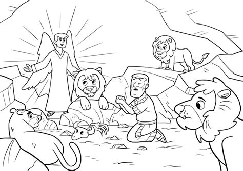 bible app  kids coloring sheets daniel   lions den daniel