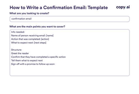 confirmation email templates   write examples