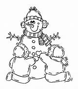 Coloring Snowman Couple Making Childrens Lovely Mr Winter sketch template