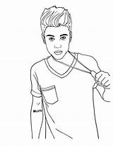 Bieber Coloring Dibujos Netart Getdrawings Famosa sketch template