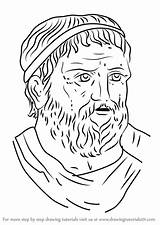 Sophocles Drawing Step Draw Drawingtutorials101 Tutorials Previous Next Poets sketch template