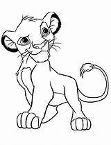 Simba Coloring Pages Lion Disney King Standing Colouring Cute Cartoon Printable Drawings Kids Animal Color Characters Baby Books Sheets Print sketch template