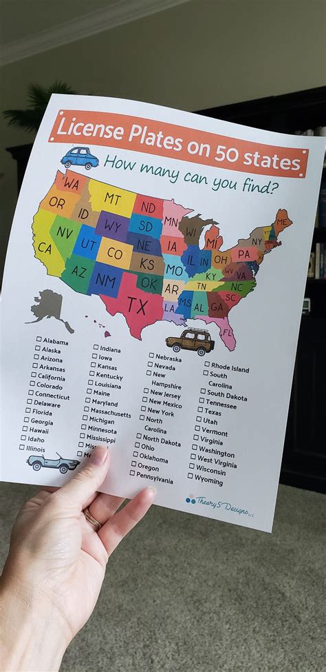 license plate game printable instant   road etsy