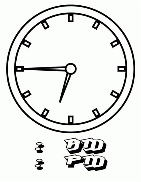 printable clock coloring pages  kids coloring pages  kids