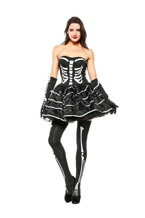 women halloween sexy scary skeleton costume zombie costume miss