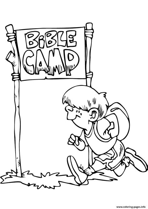 bible camp camping coloring page printable