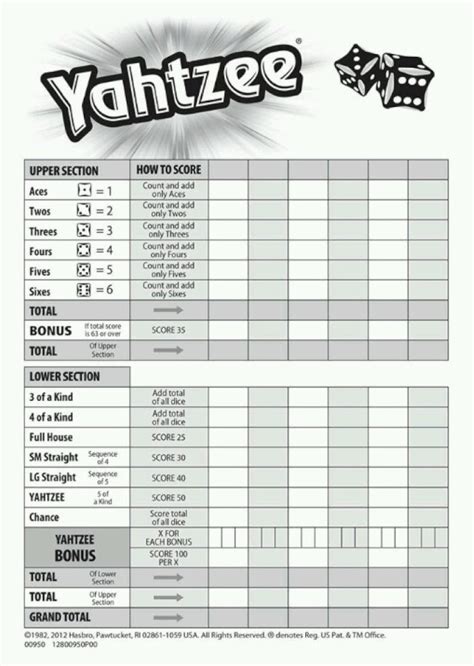 yahtzee score card   print  yahtzee score sheets