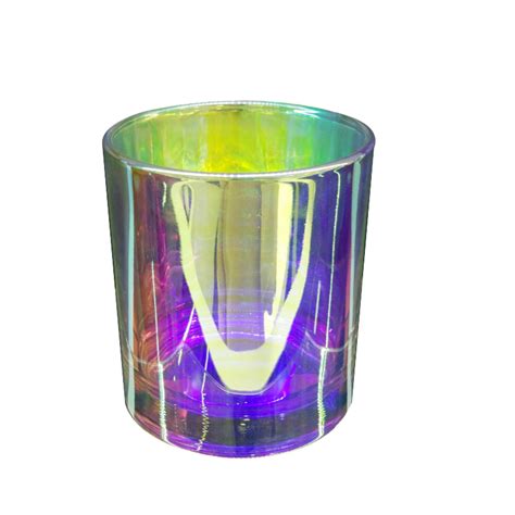 Luxury Iridescent Glass Candle Jar With Lids On