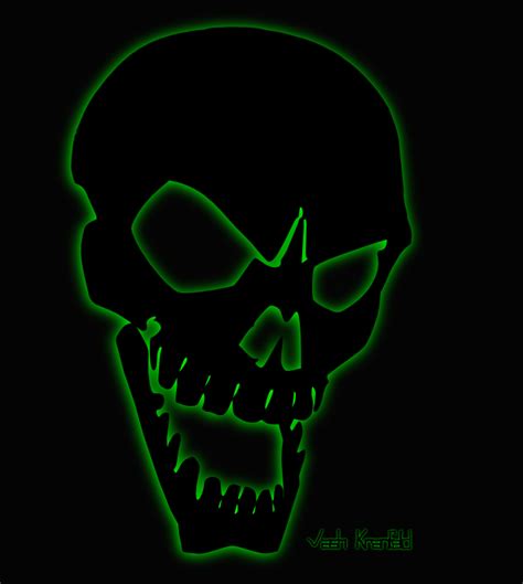 neon skull  vashkranfeld  deviantart