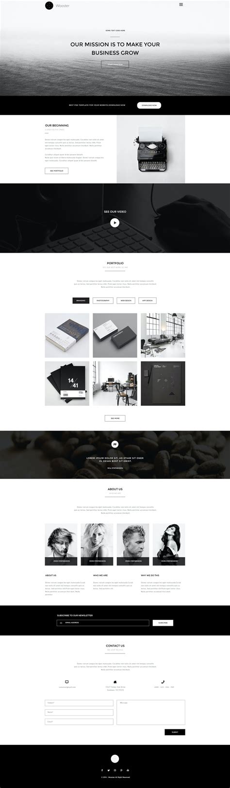 wooster vintage single page psd theme graphberrycom