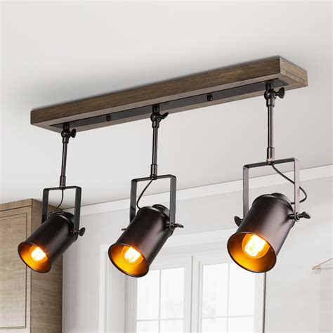 lnc track lighting industrial wood canopy ceiling lights  light adjustable walmartcom