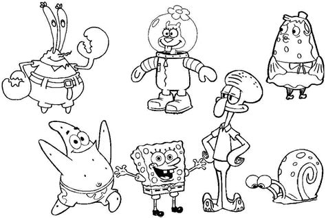 spongebob friends coloring pages  kids   adults coloring home