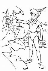 Pan Peter Coloring Tinker Bell Pages Drawing Tinkerbell Disney Wendy Printable Gif Book sketch template