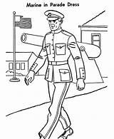 Marine Coloring Pages Military Dress Parade Color Getcolorings Getdrawings Print Printable sketch template