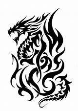Tribal Dragon Fire Tattoos Clipart Tattoo Drawing Flame Designs Breathing Flames Trace Cliparts Clip Drawings Simple Celtic Chinese Men Deviantart sketch template