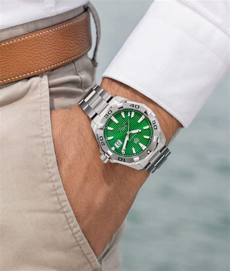 tag heuer aquaracer green index dial  york jewelers chicago