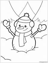 Christmas Pages Snowman Happy Coloring Online Holidays Color Coloringpagesonly sketch template