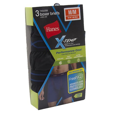 Hanes X Temp 3 Tagless Boxer Briefs Long Leg Medium Ebay