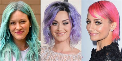purple and pink hair color trends on celebrities in 2015