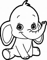 Coloring Elephant Pages Baby Cute Albanysinsanity Cartoon Printable Colouring Elephants Animal Drawing sketch template