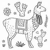 Lama Coloration Mignon sketch template