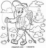 Hiking Poles Lineart sketch template