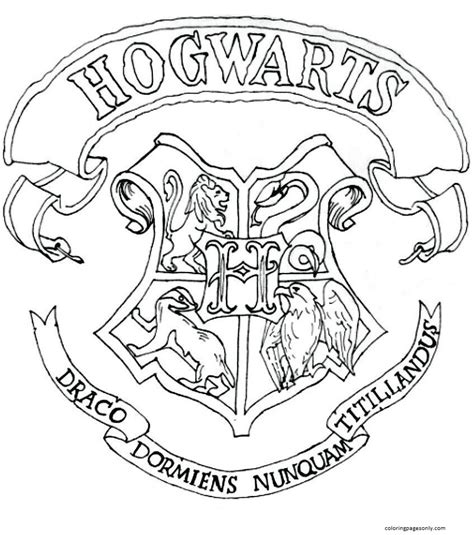 hogwarts crest coloring page  printable coloring pages