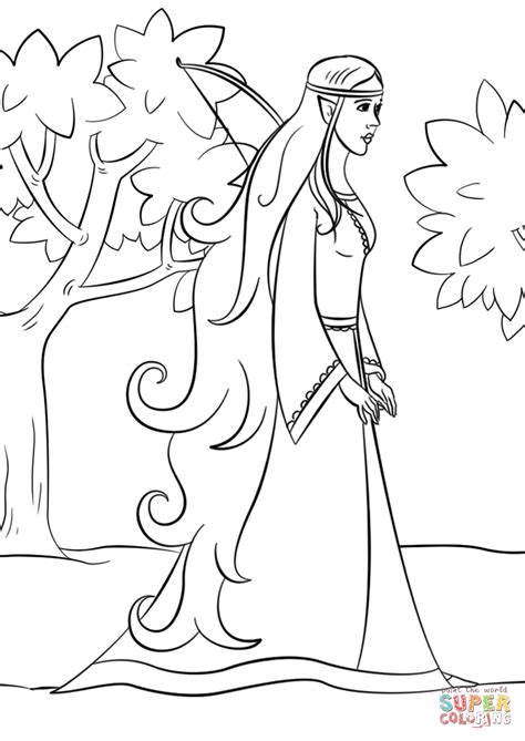 wood elf girl coloring page  printable coloring pages