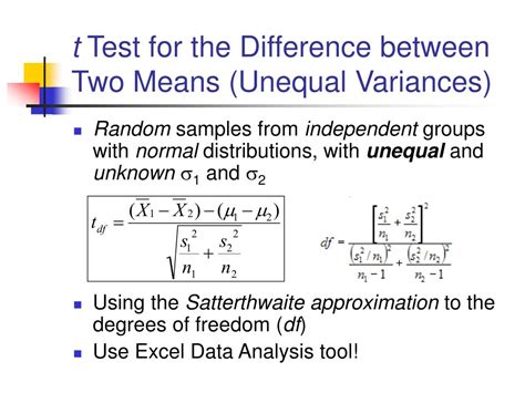 sample unequal variance  test wescount