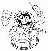 Muppet Muppets Coloring Animal Pages Drawing Show Babies Christmas Printable Drum Drumming Carol Drums Wanted Most Sheets Colouring Kids Drawings sketch template