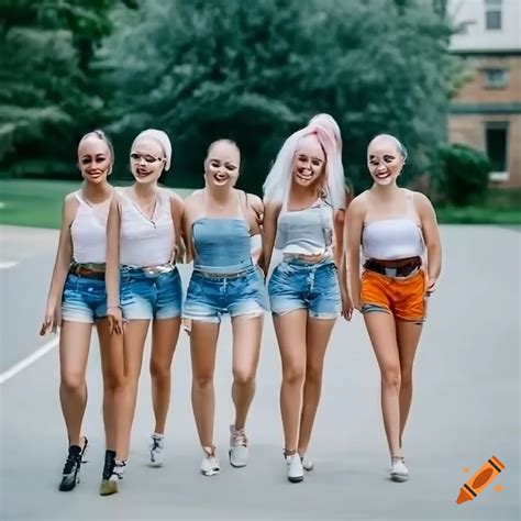 Group Of Confident College Women Walking On Campus On Craiyon