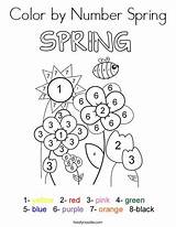 Spring Coloring Pages Color Number Worksheets Printable Numbers Kindergarten Books Noodle Toddlers Preschool Print Template Toddler Twisty Red sketch template