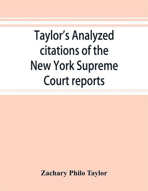 Taylor S Analyzed Citations Of The New York Supreme Court