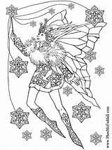 Coloring Fairy Pages Snowflake Color Pheemcfaddell Winter Craft Sheets Fairies Christmas Snowflakes Detailed Adults Kleurplaat Fantasy Printable Adult Pretty sketch template