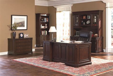 rich cappuccino finish stylish office desk wmultiple drawers