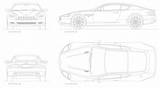 Aston Martin Db9 Blueprints 2008 Coupe Car sketch template