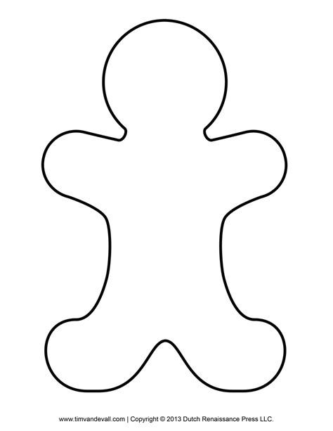 gingerbread man template tims printables