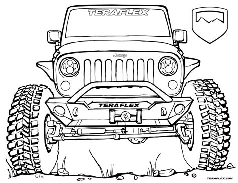 jeep cherokee coloring page jeep wrangler coloring page
