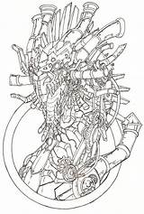 Steampunk Dragon Coloring Pages Deviantart Adult Colouring Printable Choose Board Outline Tattoo Book sketch template