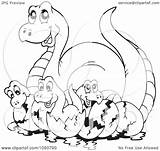 Dinosaur Coloring Hatchlings Clip Visekart Royalty Illustration Rf Clipart sketch template